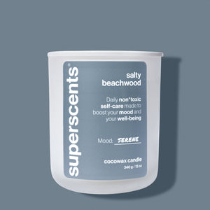 salty beachwood candle