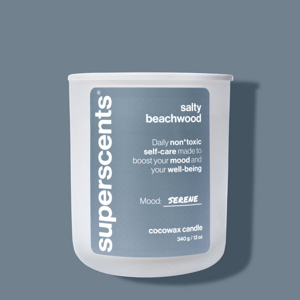 salty beachwood candle