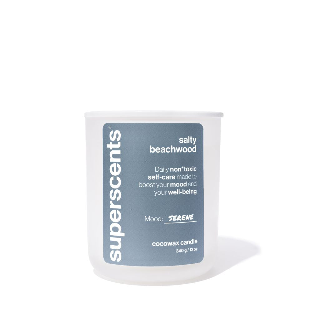 salty beachwood candle